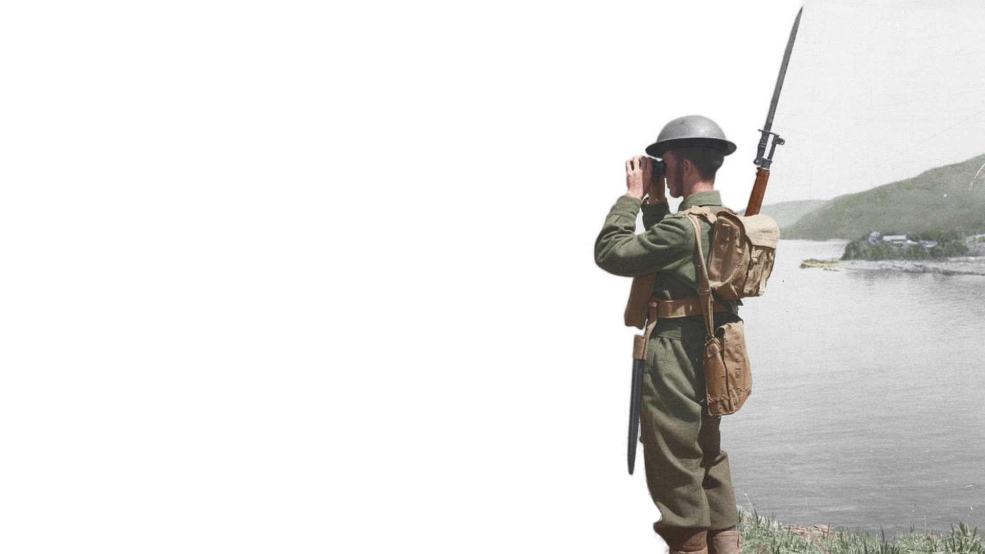 Le soldat de la côte, Fernand Caron montant la garde à Cap à l'Ours en juin 1943.